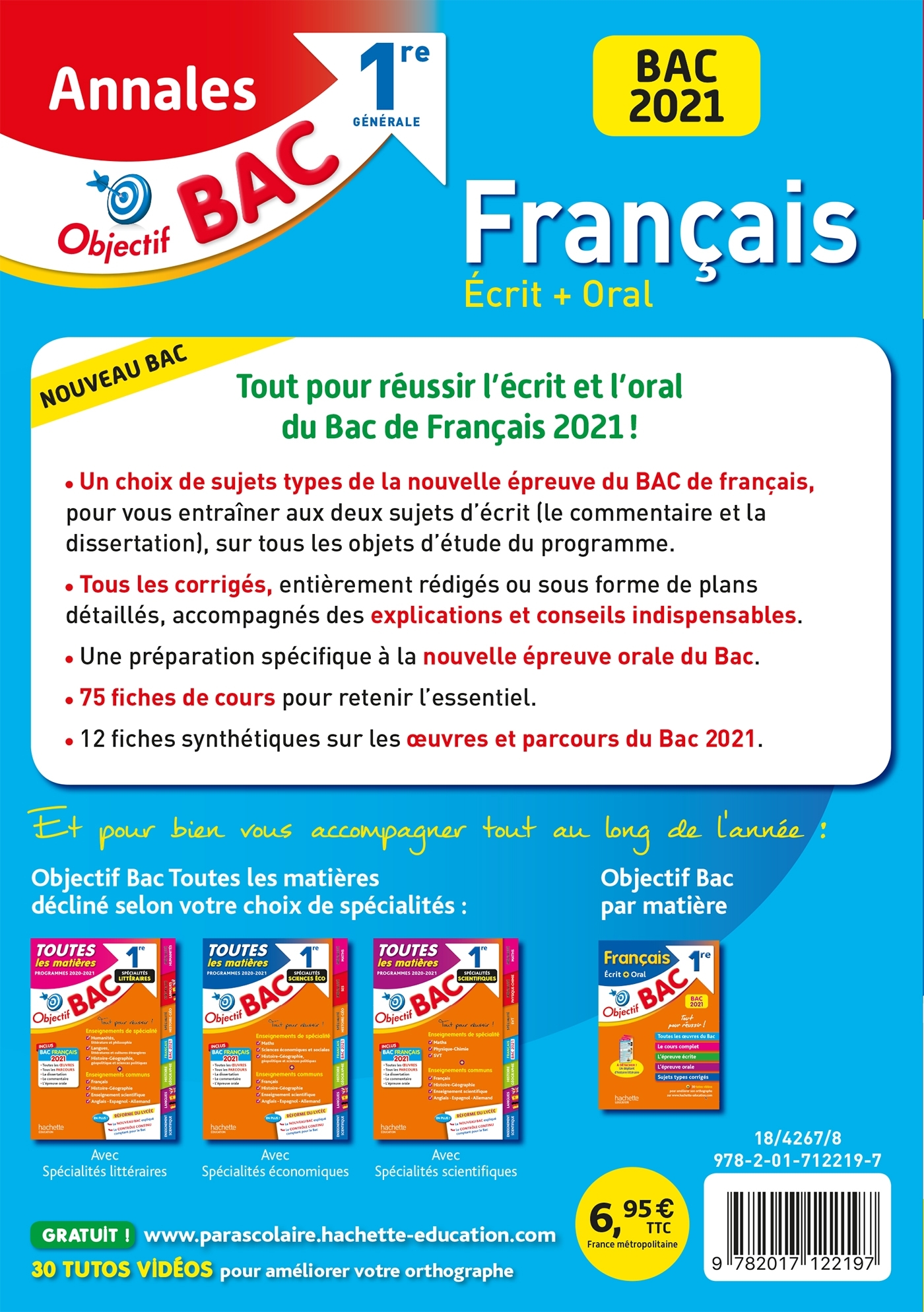 Annales Bac 2021 Français 1ères - Isabelle Lisle - HACHETTE EDUC