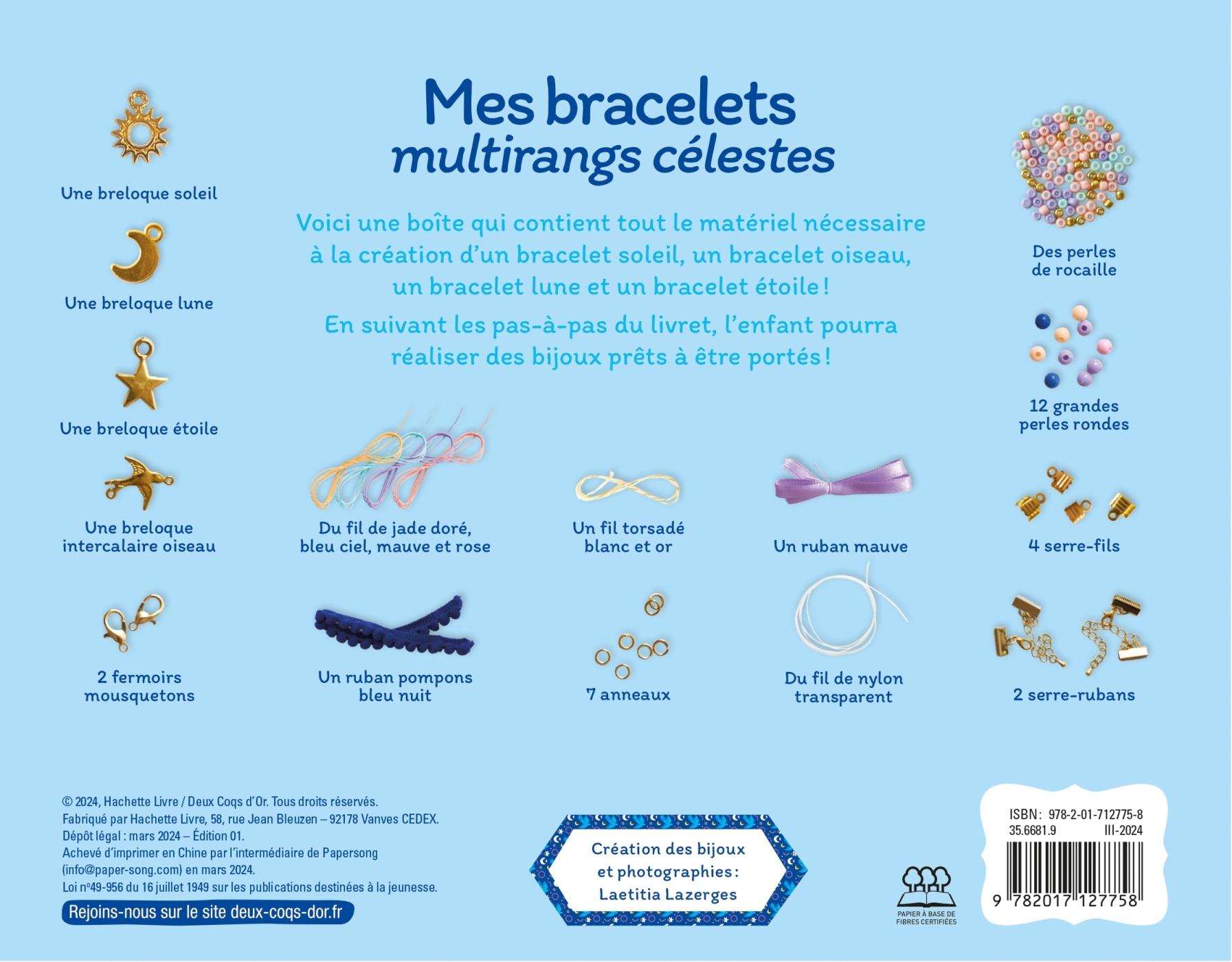 Mes bracelets multirangs célestes - coffret avec accessoires - Laetitia Lazerges - DEUX COQS D OR