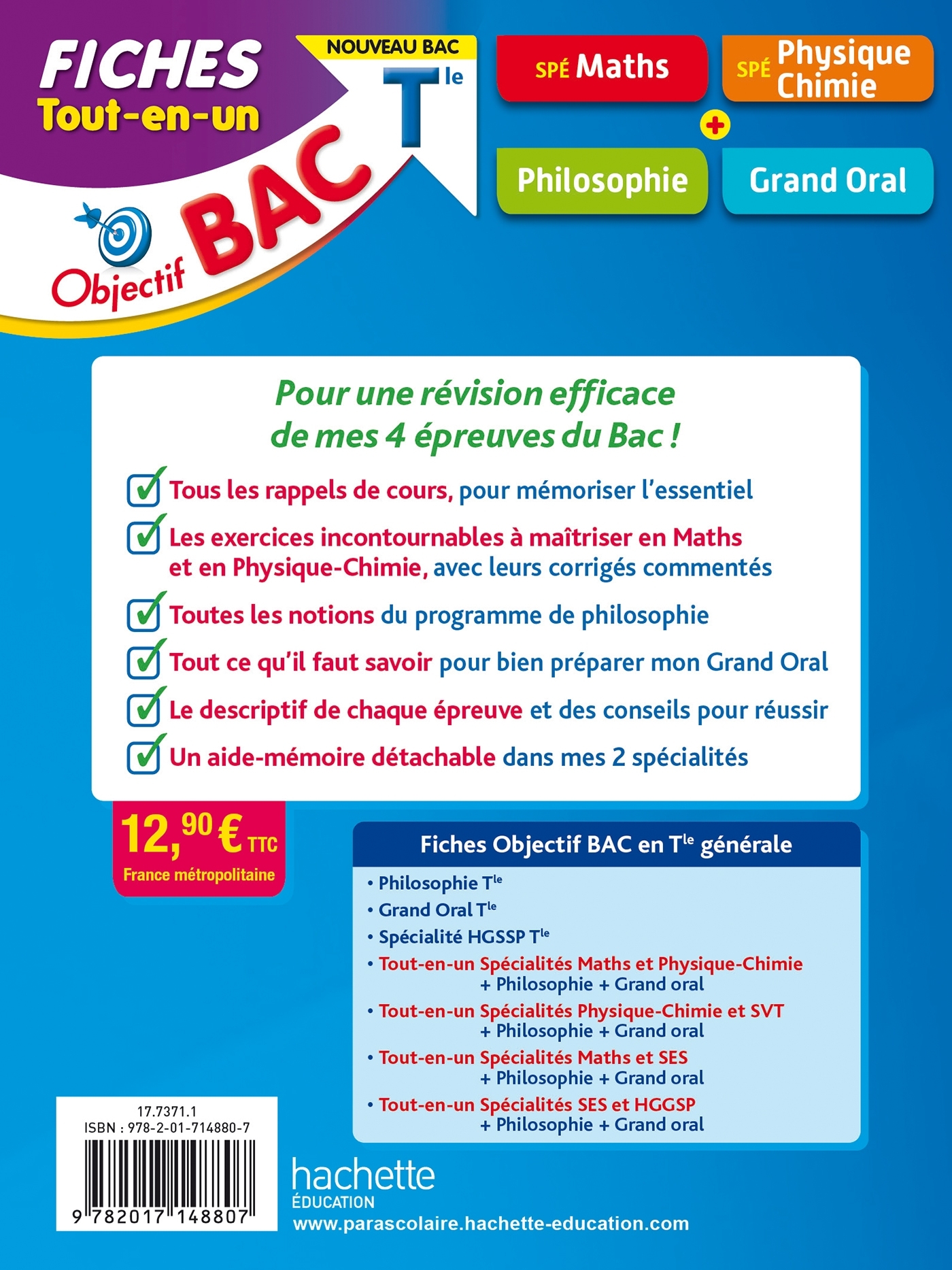 Objectif BAC Fiches  Tout-en-un Tle Spécialités Maths et Physique-chimie + Philo + Grand oral - Isabelle Lisle - HACHETTE EDUC