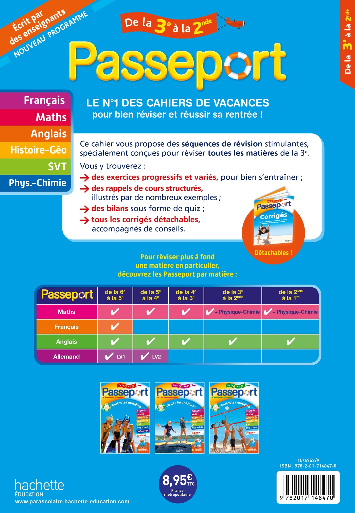 Passeport - Toutes les matières - De la 3e à la 2de - Cahier de vacances 2024 - Christophe Douay - HACHETTE EDUC