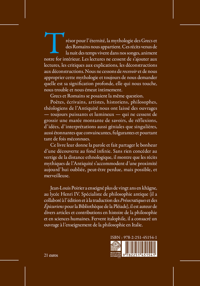 Ainsi parlent les dieux - Jean-Louis Poirier - BELLES LETTRES