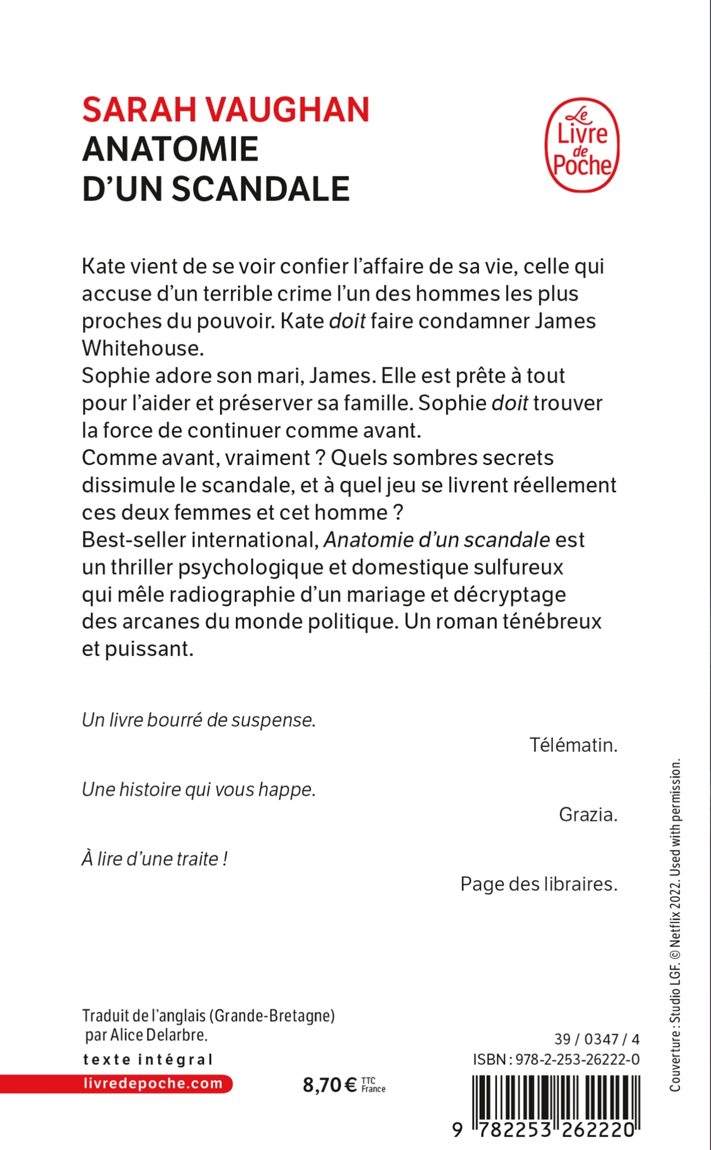 Anatomie d'un scandale - Sarah Vaughan - LGF