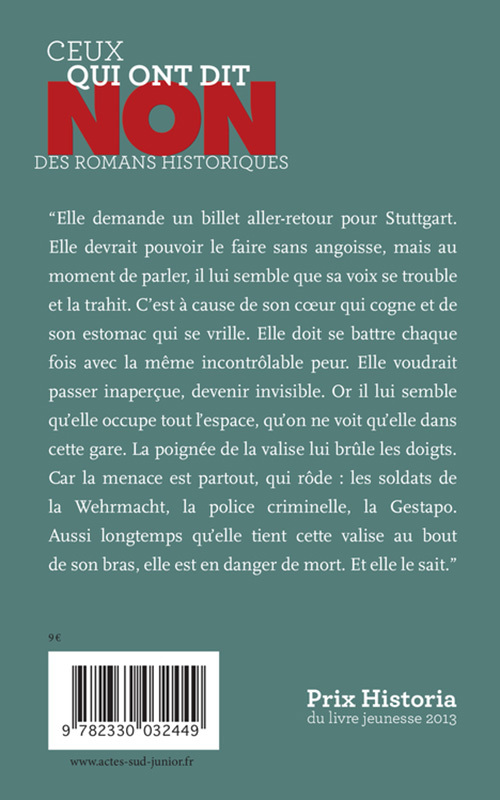 Sophie Scholl : "Non à la lâcheté" - Jean-Claude Mourlevat - ACTES SUD