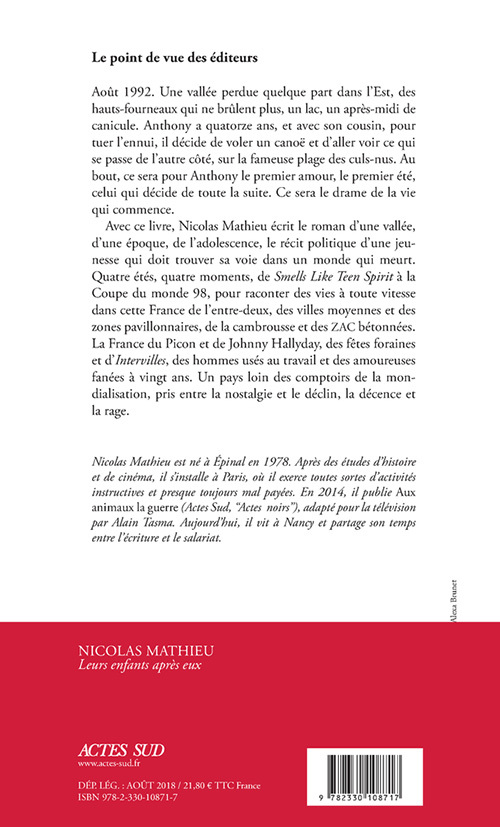 Leurs enfants après eux - Nicolas Mathieu - ACTES SUD