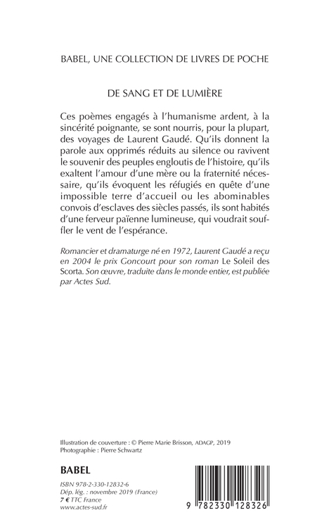 De sang et de lumière - Laurent Gaudé - ACTES SUD