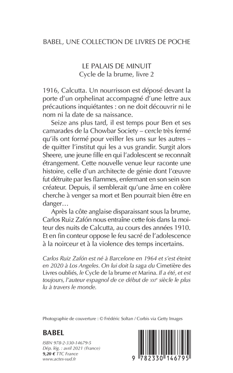 Le Palais de minuit - Carlos Ruiz Zafón - ACTES SUD