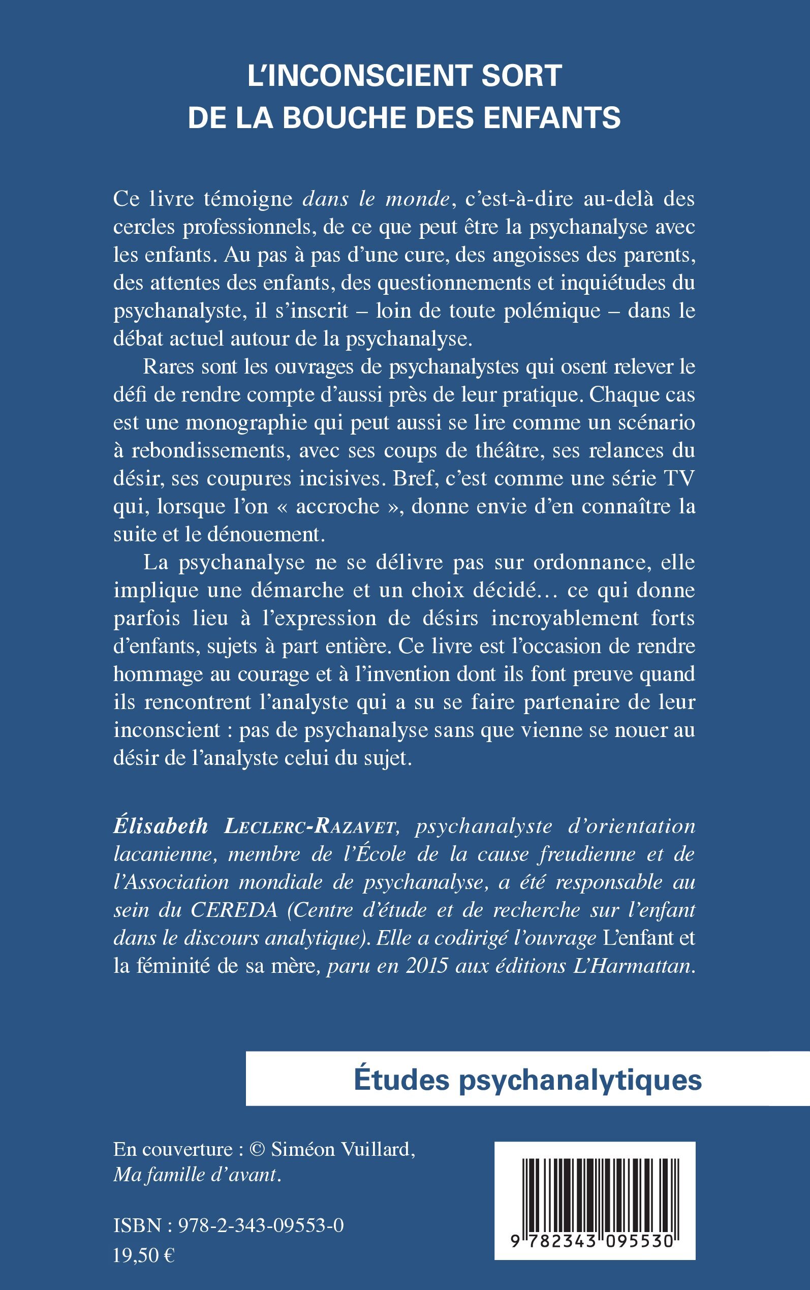 L'inconscient sort de la bouche des enfants - Elisabeth Leclerc-Razavet - L'HARMATTAN