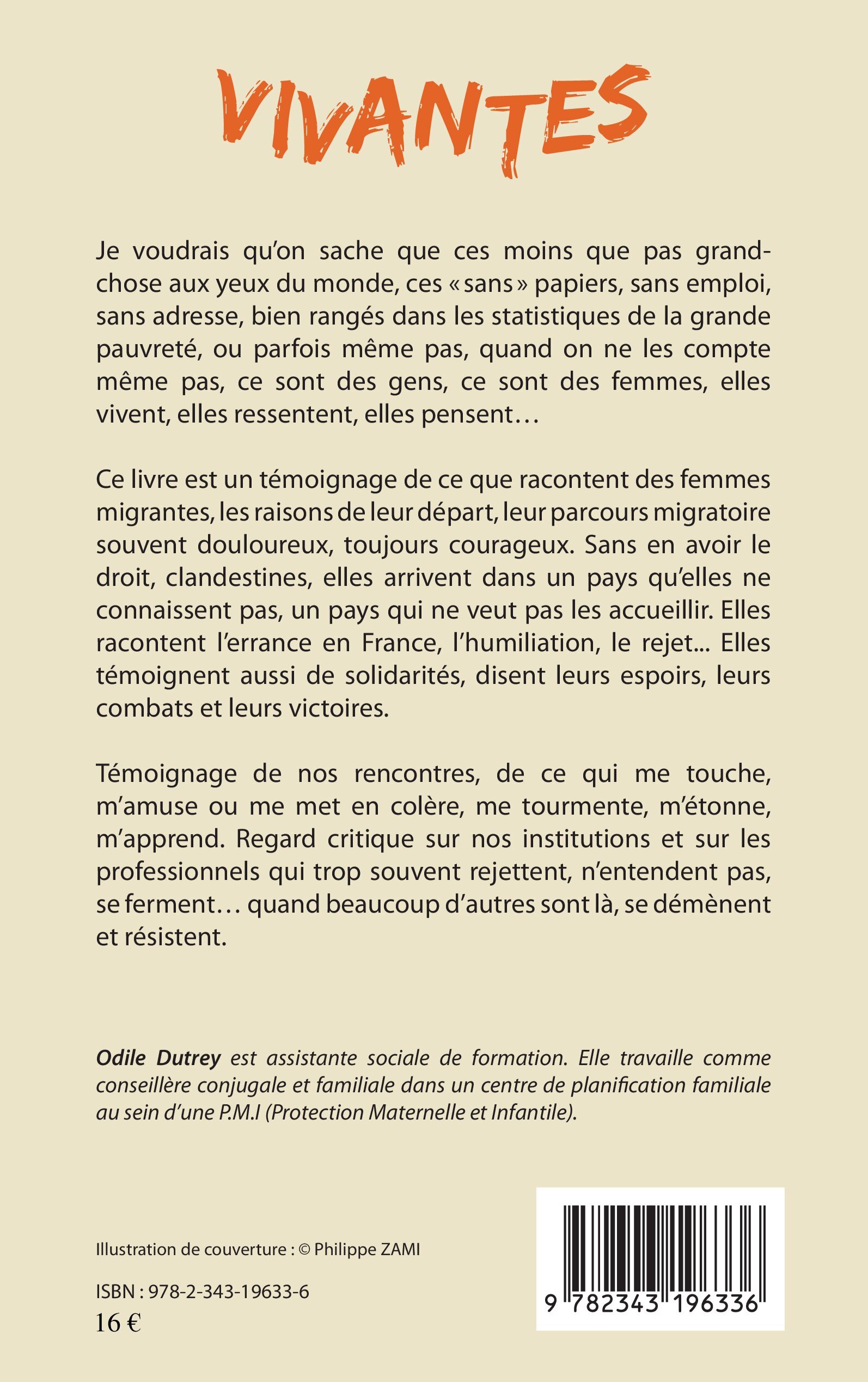 Vivantes. Des femmes migrantes racontent - Odile Dutrey - L'HARMATTAN