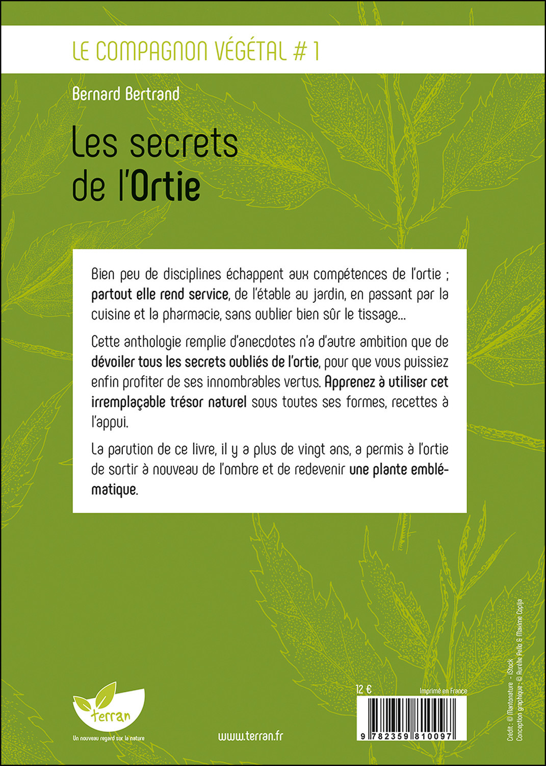 Les secrets de l'Ortie - Vol. 1 - Bernard Bertrand - DE TERRAN