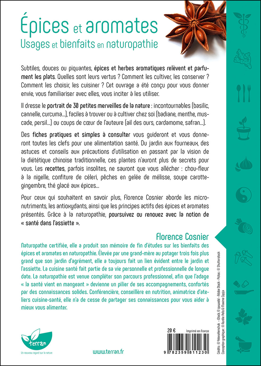 Epices et aromates - Usages et bienfaits en naturopathie - Du pep's dans votre assiette - Florence Cosnier - DE TERRAN