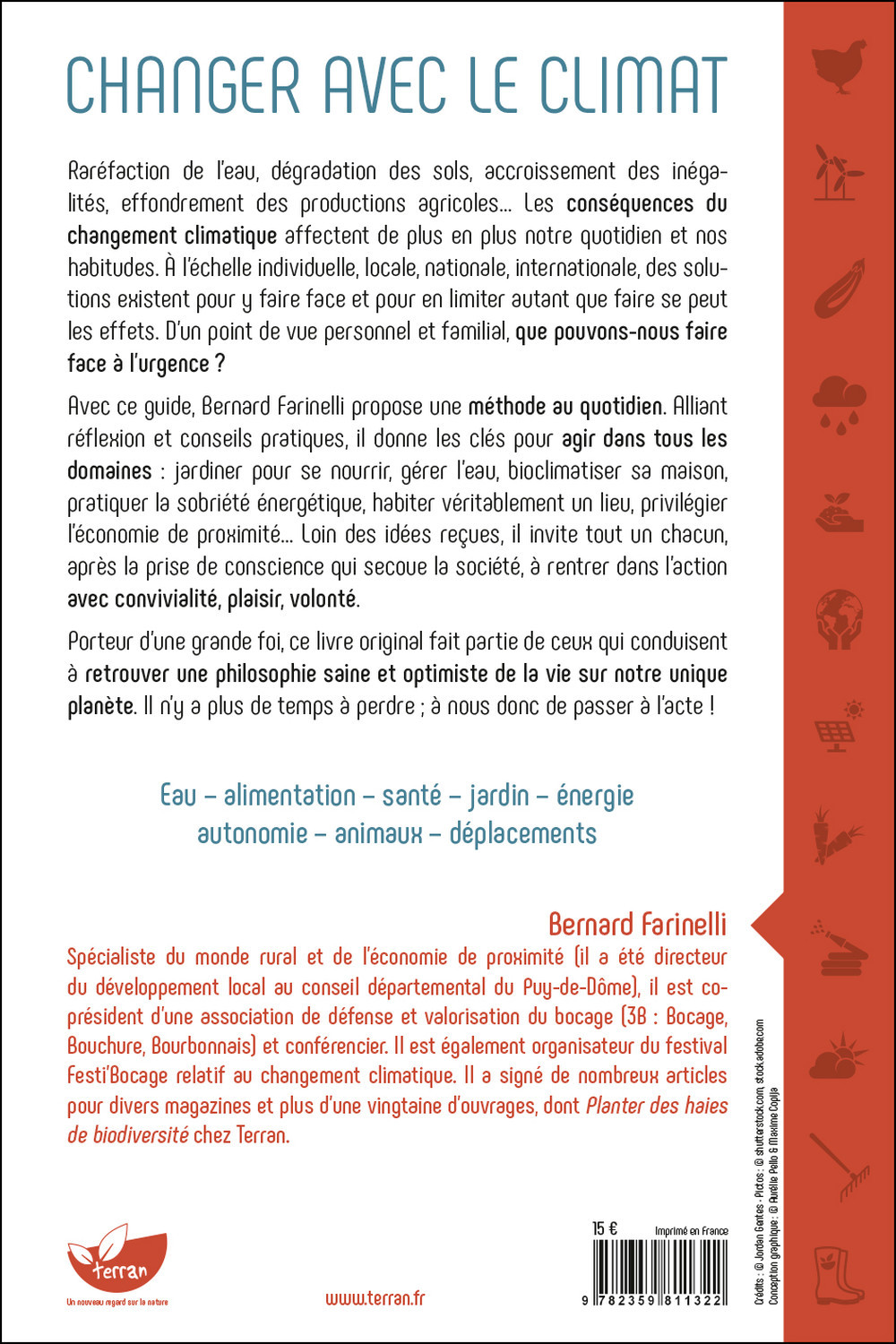 Changer avec le climat - Face à l'urgence redonner un sens à son quotidien - Bernard Farinelli - DE TERRAN