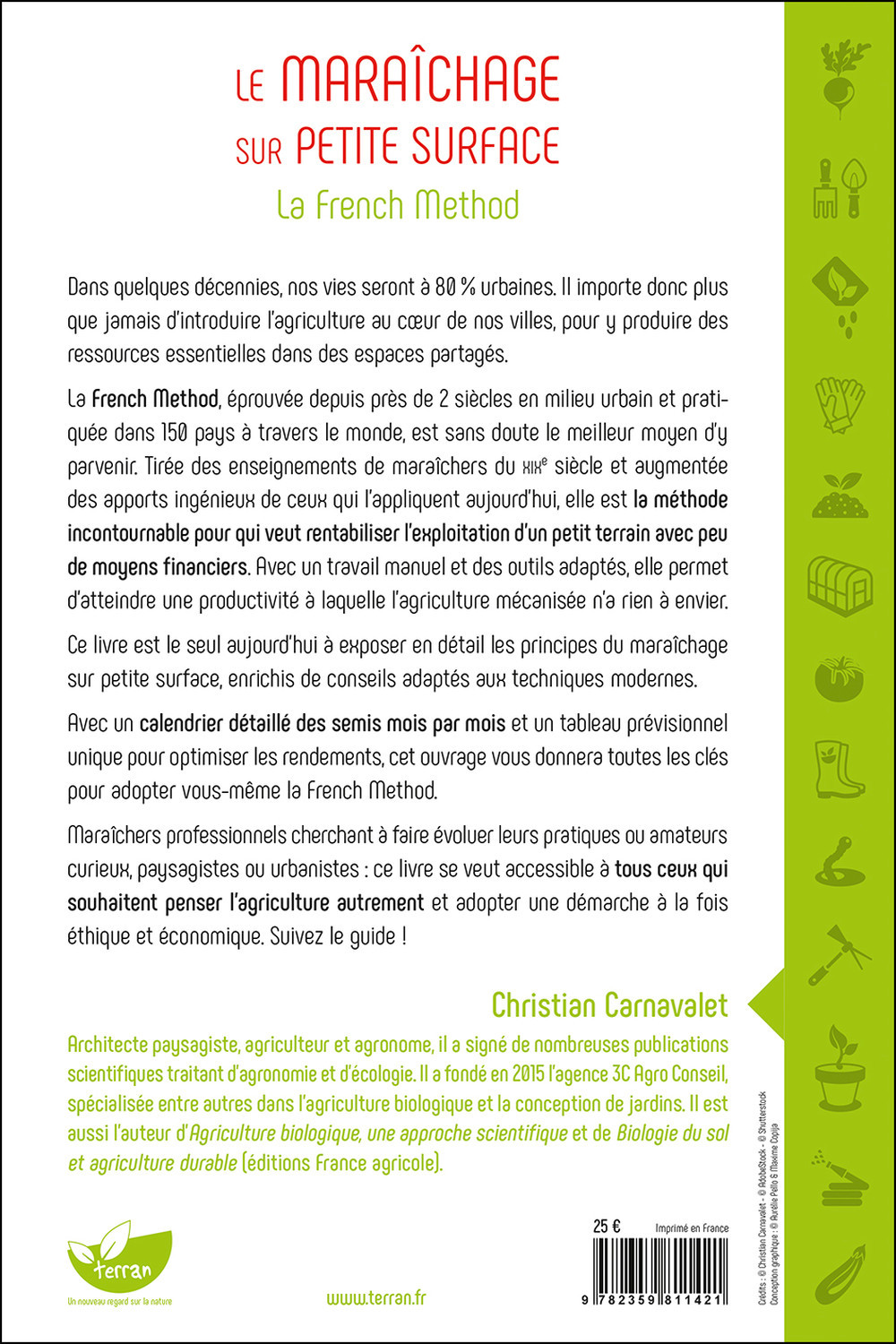 Le Maraîchage sur petite surface : la French Method - CHRISTIAN CARNAVALET - DE TERRAN