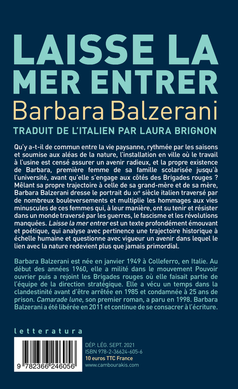 Laisse la mer entrer - Barbara Balzerani - CAMBOURAKIS