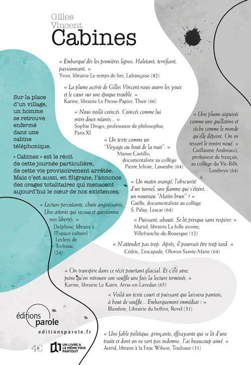 CABINES - Gilles Vincent - PAROLE