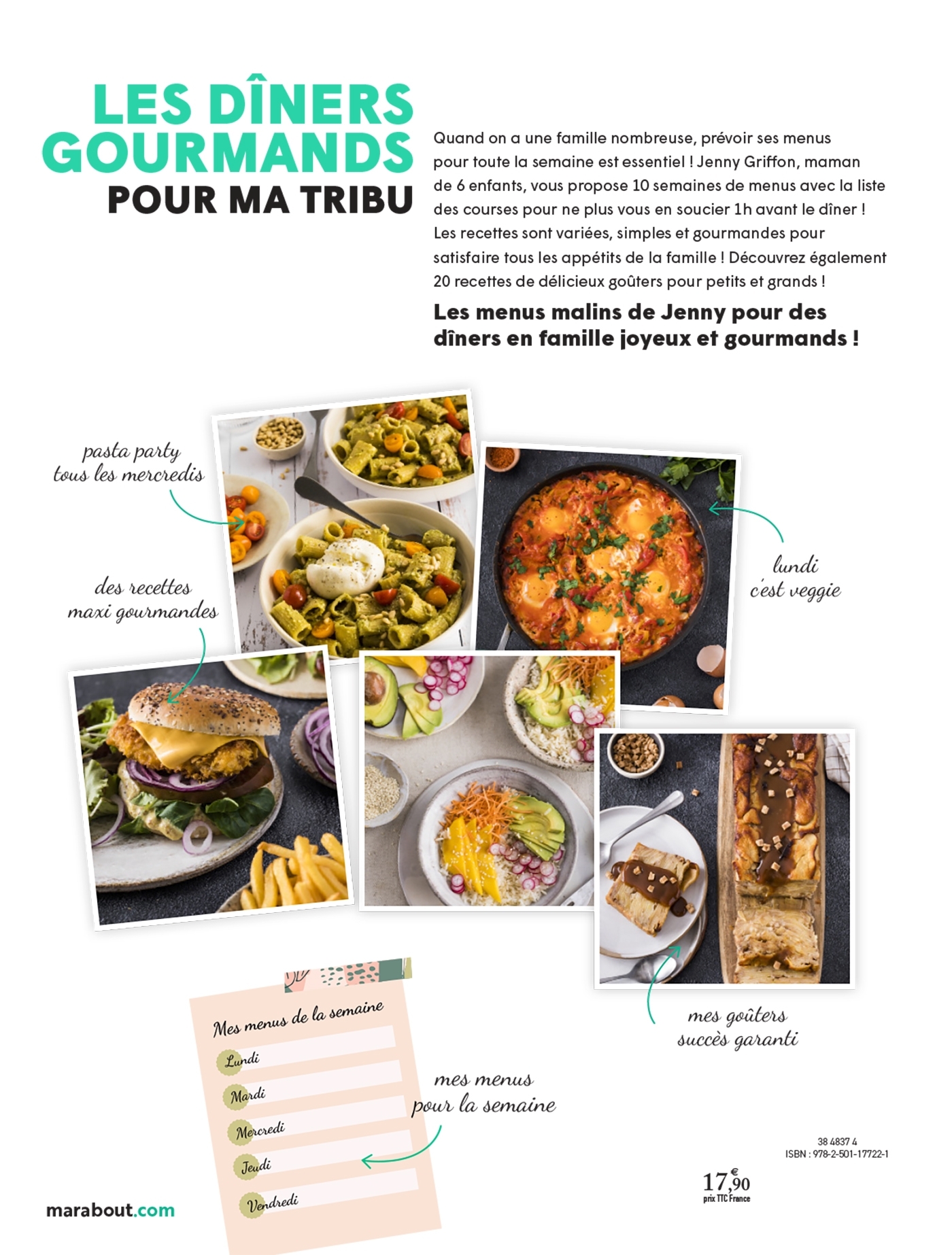 Les dîners gourmands pour ma tribu - Jenny Gryffon - MARABOUT