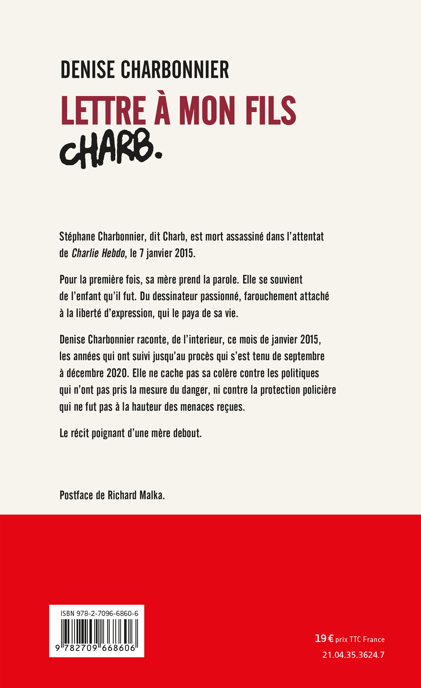 Lettre à mon fils Charb - Denise Charbonnier - LATTES