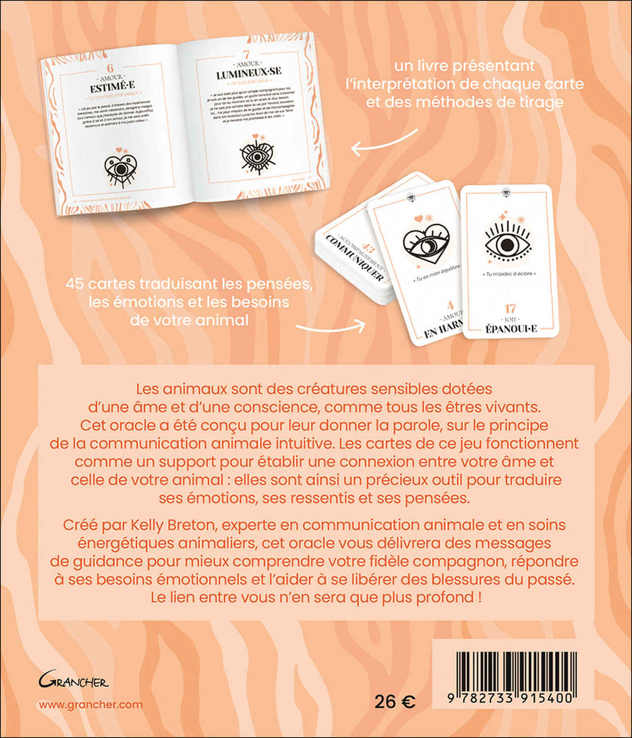 L'ORACLE DE LA COMMUNICATION ANIMALE - COFFRET - 45 CARTES & UN LIVRE POUR UNE CONNEXION DE COEUR A -  BRETON KELLY - GRANCHER