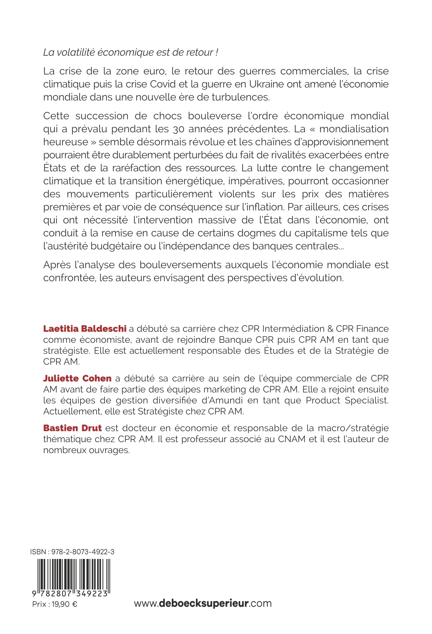Turbulences dans l'économie mondiale - Bastien Drut, Laetitia Baldeschi, Juliette Cohen, Bastien Drut, Laetitia Baldeschi, Juliette Cohen - DE BOECK SUP